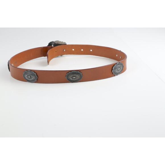 Vintage Talbots Brown Genuine English Saddle Hide Leather Skinny Belt Size S - Picture 4 of 10